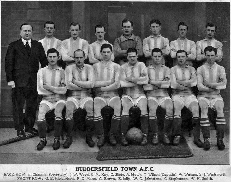 Huddersfield Town in 1922, during Herbert Chapman’s time at the club. Chapman led Huddersfield to the FA Cup that year before winning consecutive First Division titles in 1924 and 1925.